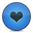 Heart love button blue