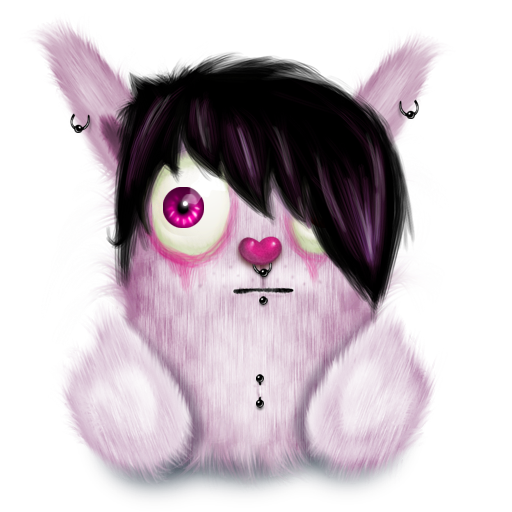 Emo animal pink rabbit