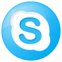 Skype social button blue