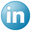 Linkedin button social blue