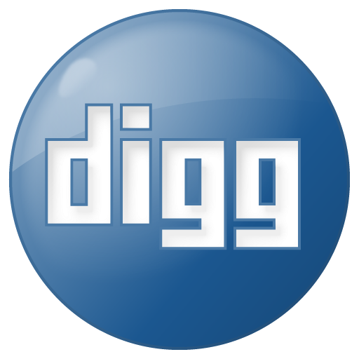 Digg button social blue