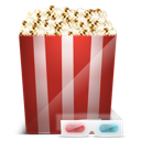 Cinema 3d glasses popcorn