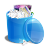 Blue recycle bin