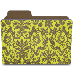 Chartreusey damask folder