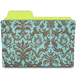 Turquoise damask folder