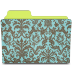 Turquoise damask folder