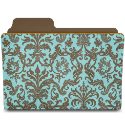 Damask turquoisey folder