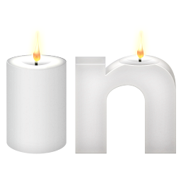 Linkedin social logo white candles candles