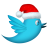 Twitter social logo santa hat christmas