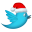 Twitter social logo santa hat christmas