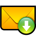 Email mail download down decrease contact envelope arrow