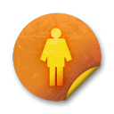 Orange sticker badges