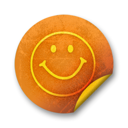 Orange sticker badges