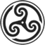 Grey wheeled triskelion