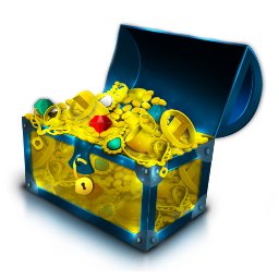 Chest gold treasure coins