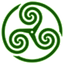 Green wheeled triskelion