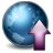 Globe earth upload world up increase internet network decrease arrow down