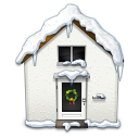 Snowy house home building