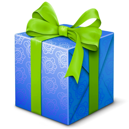 Present gift blue