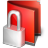 Private red folder locked encrypted