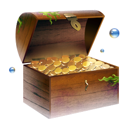 Gold coins chest treasure
