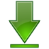 Actions green arrow download decrease down bottom