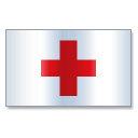 Red international cross flag