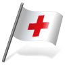 Red international cross flag