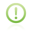 Frame circle exclamation green
