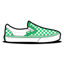Vans green checkerboard
