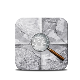 Map magnifying glass find directions
