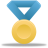 Award metal gold blue medal