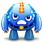 Angry blue monster