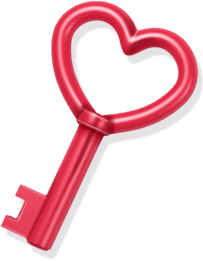 Love key heart red