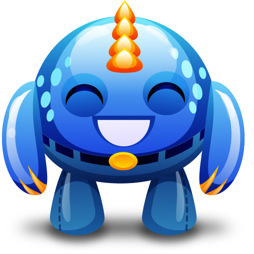 Blue monster happy