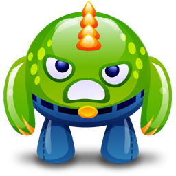 Happy green monster