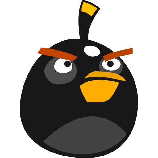 Angry Bird Tag Black Bird Angry / Angry Birds / 128px / Icon Gallery