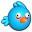 Angry blue bird
