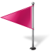 Map marker flag left pink