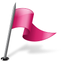 Map marker flag right pink