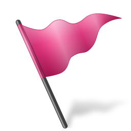 Map marker flag pink