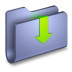 Download decrease down downloads blue folder arrow