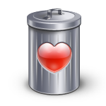 Love heart recyle bin