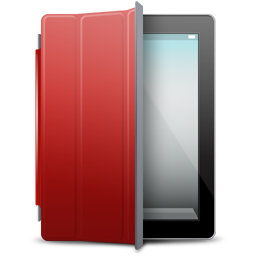 Red cover ipad black