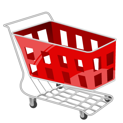 Shopping red cart basket