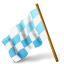 Hypic pack icon left chequered map flag by marker shlyapnikova azure base