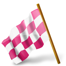 Media icons socia map pink chequered flag marker left derelict base