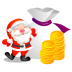 Christmas money santa