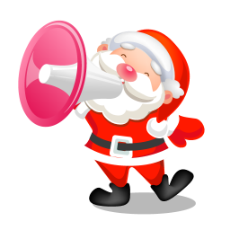 Christmas megaphone shouting santa