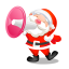 Christmas megaphone shouting santa